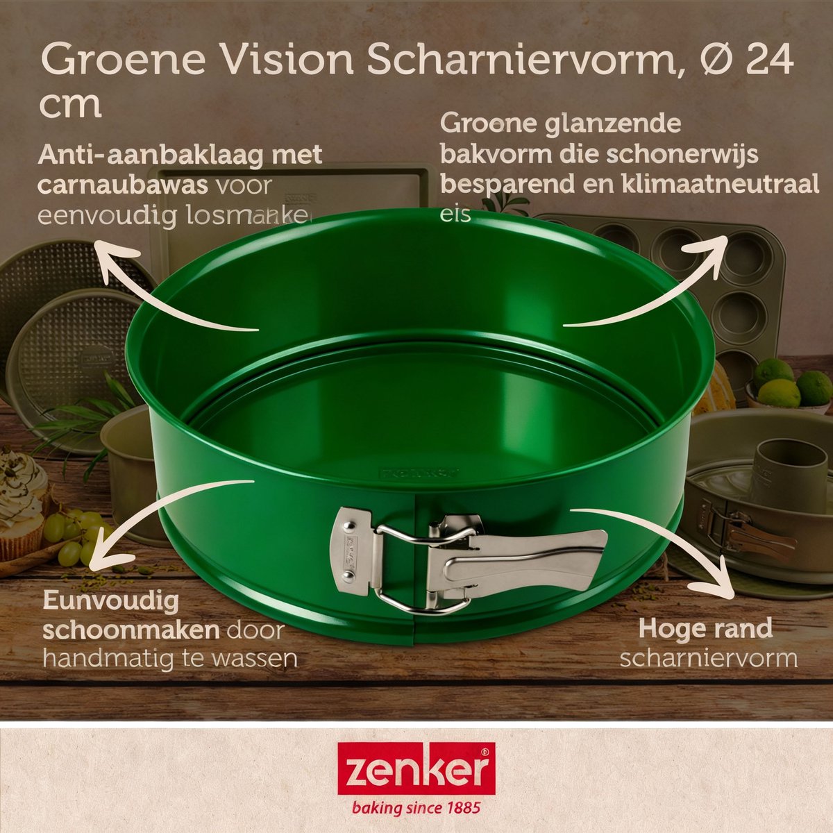 Zenker stampo a cerniera con cerniera 24 cm verde visione