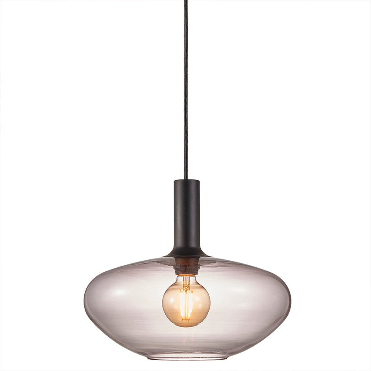 Nordlux alton 35-hanglamp-e27-smoke glas zwart
