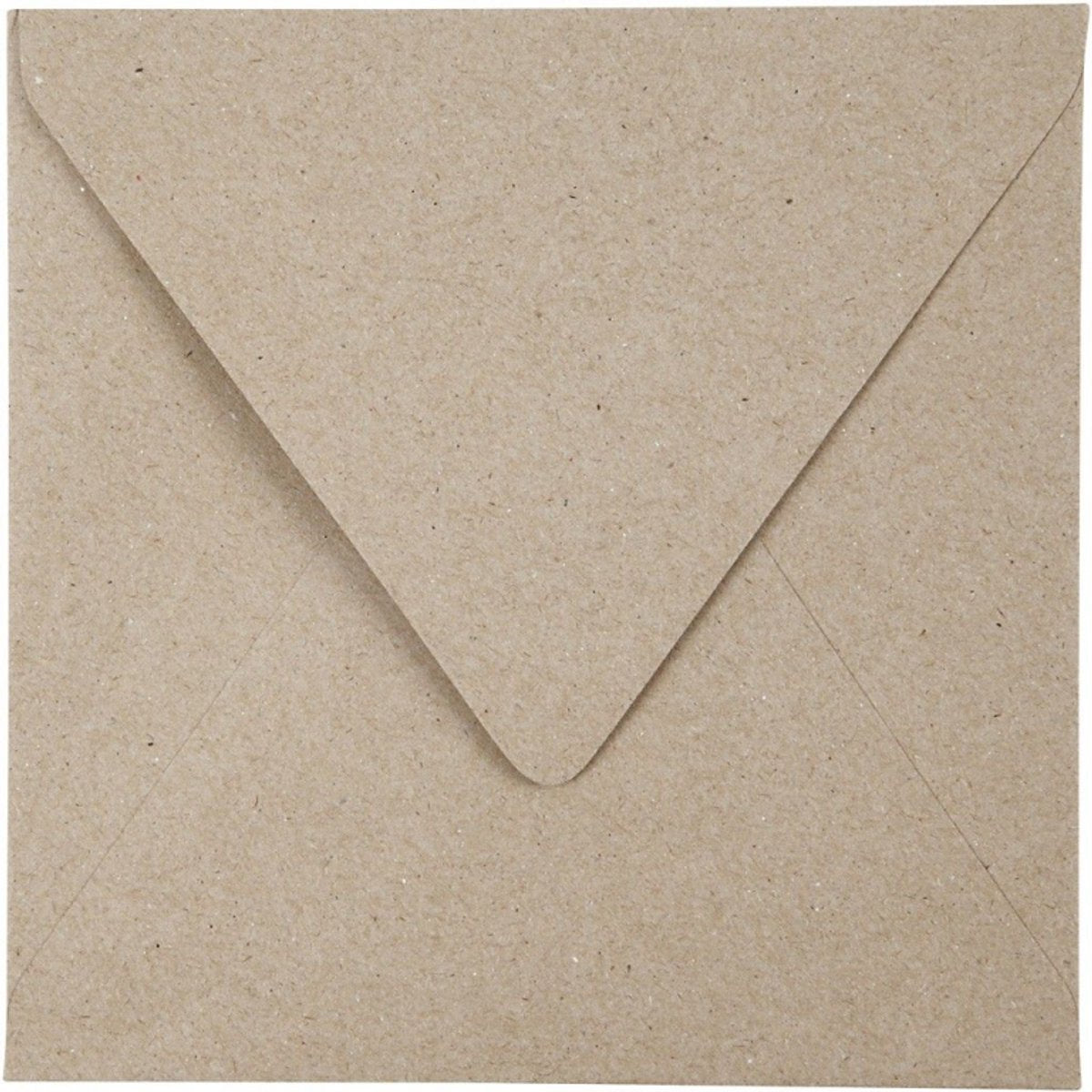 Sobre reciclado de la empresa Creativ, tamaño sobre 16x16 cm, 120 gr, natural, 50 piezas 1 caja