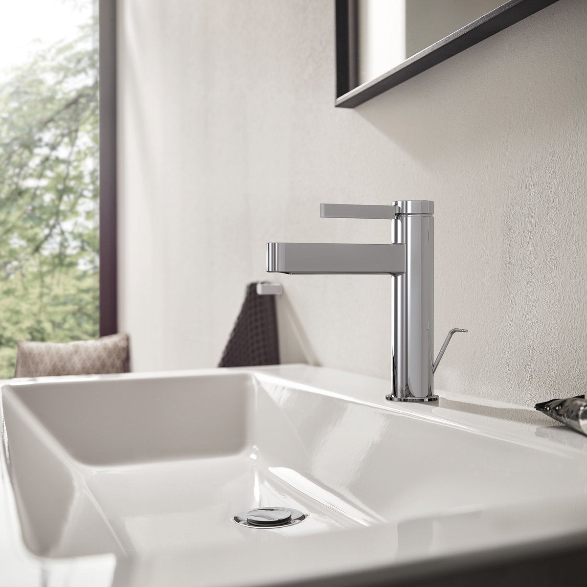 Hansgrohe finoris - miscelatore per lavabo - funzionamento monocomando - risparmio energetico cool start - con scarico - 110 mm - cromo