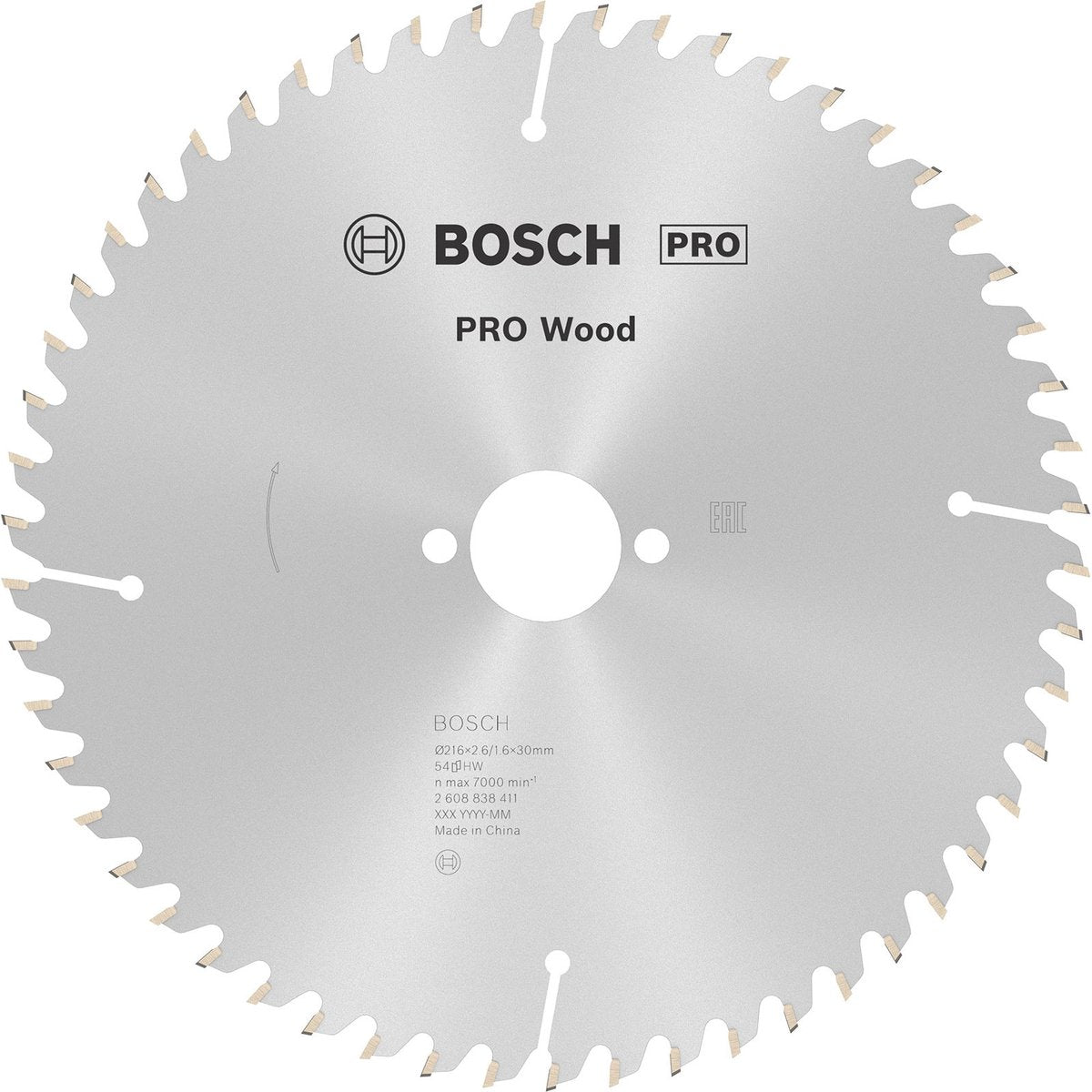 Bosch pro hout cirkelzaagblad 216 x 2,6 x 30 mm - 2608838411