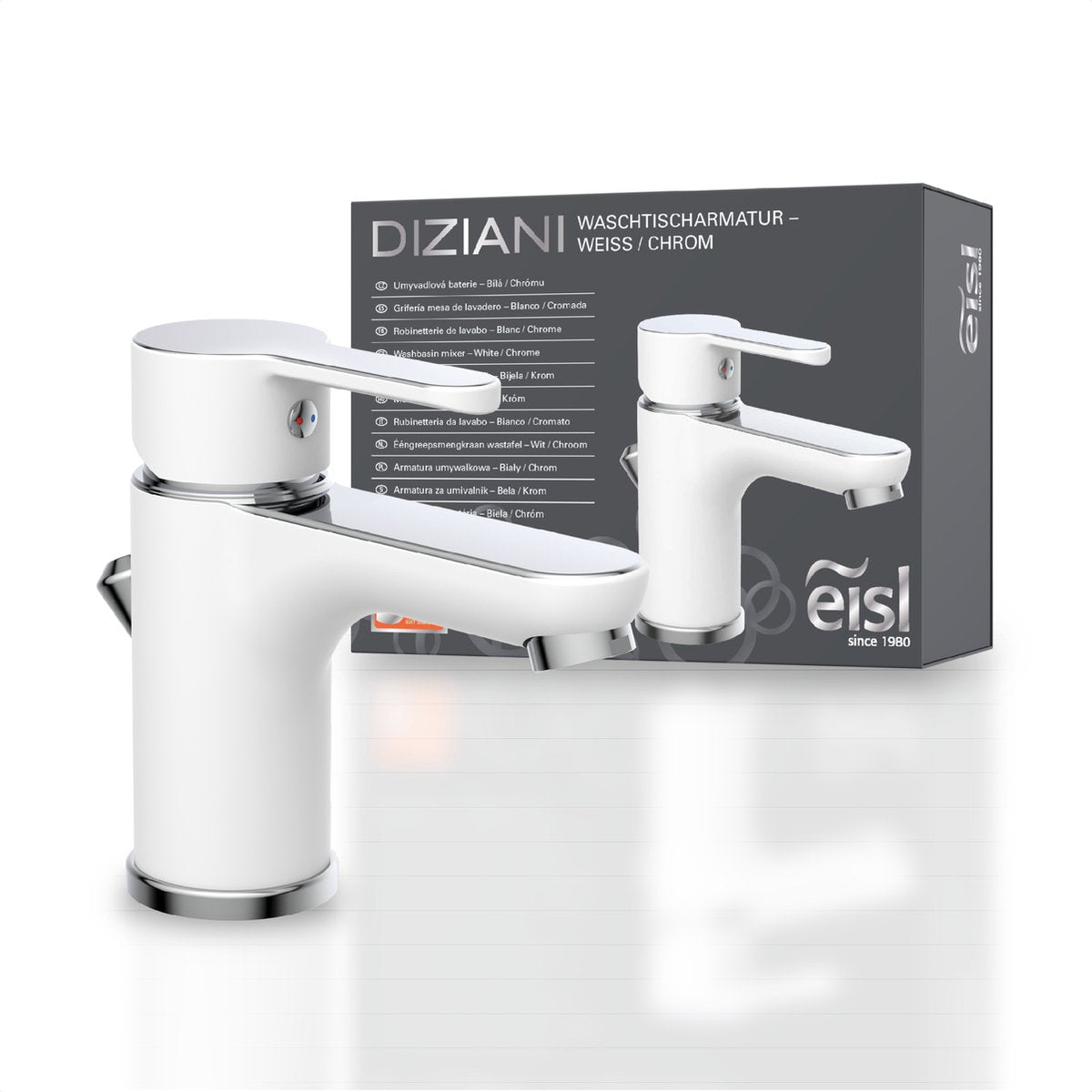 Eisl Washbasin Miscelato Diziani White e Chrome -colorato
