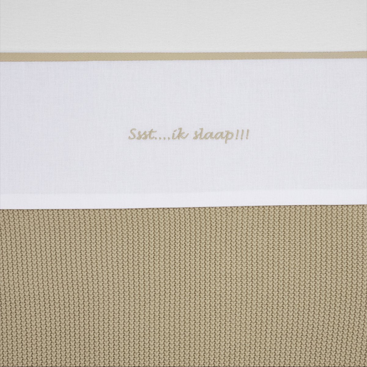 Meyco tesoro shhh...sto dormendo!! lenzuolo per culla - sabbia - 75x100 cm - 0,3 tog