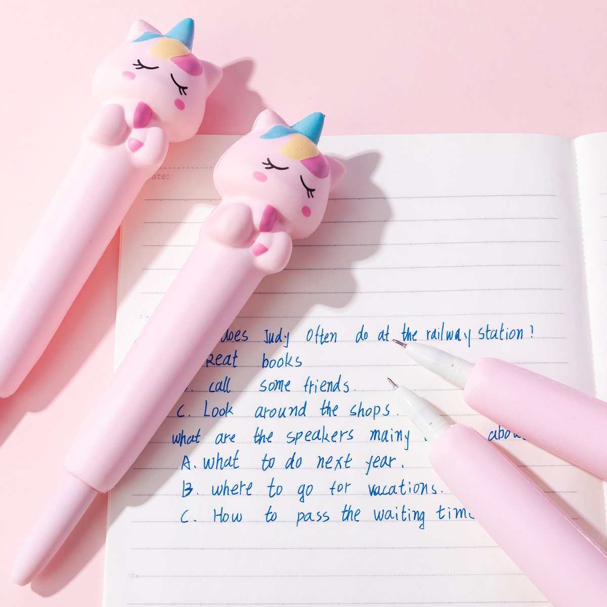 Lazy stars eenhoorn squishy gel pen - 2 pcs