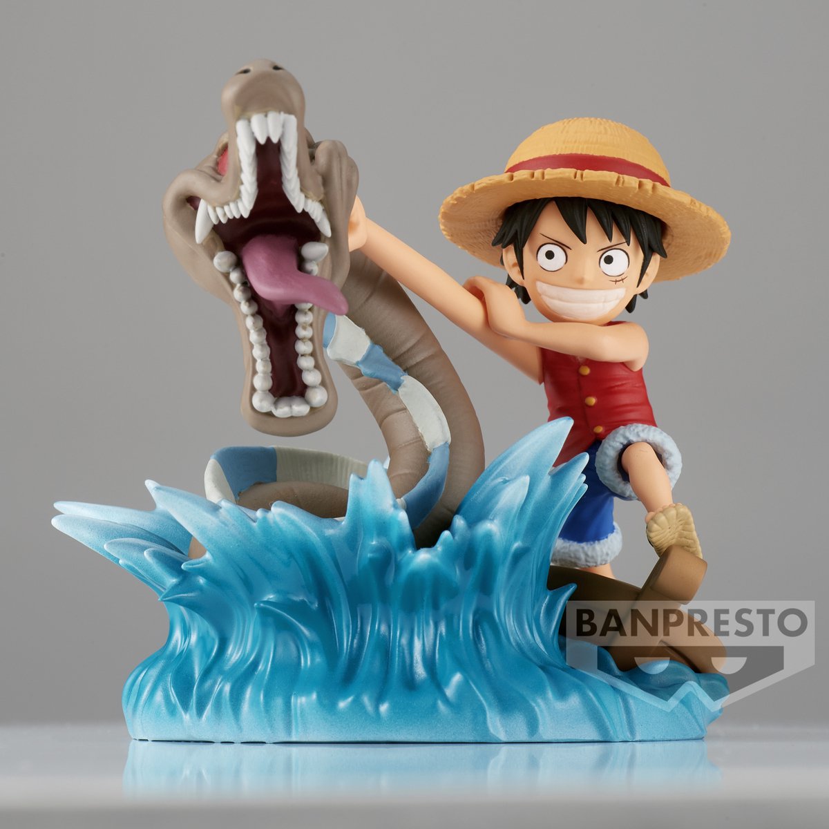 Banpresto de una pieza - mono d. figuras coleccionables de luffy vs. monstruo marino local multicolor
