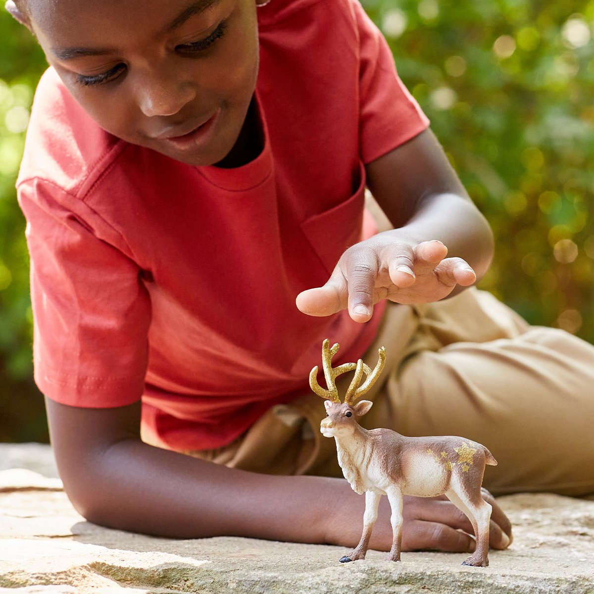 Schleich wild life - renna - personaggio da gioco - giocattoli per bambini e bambine - da 3 a 8 anni - 14837