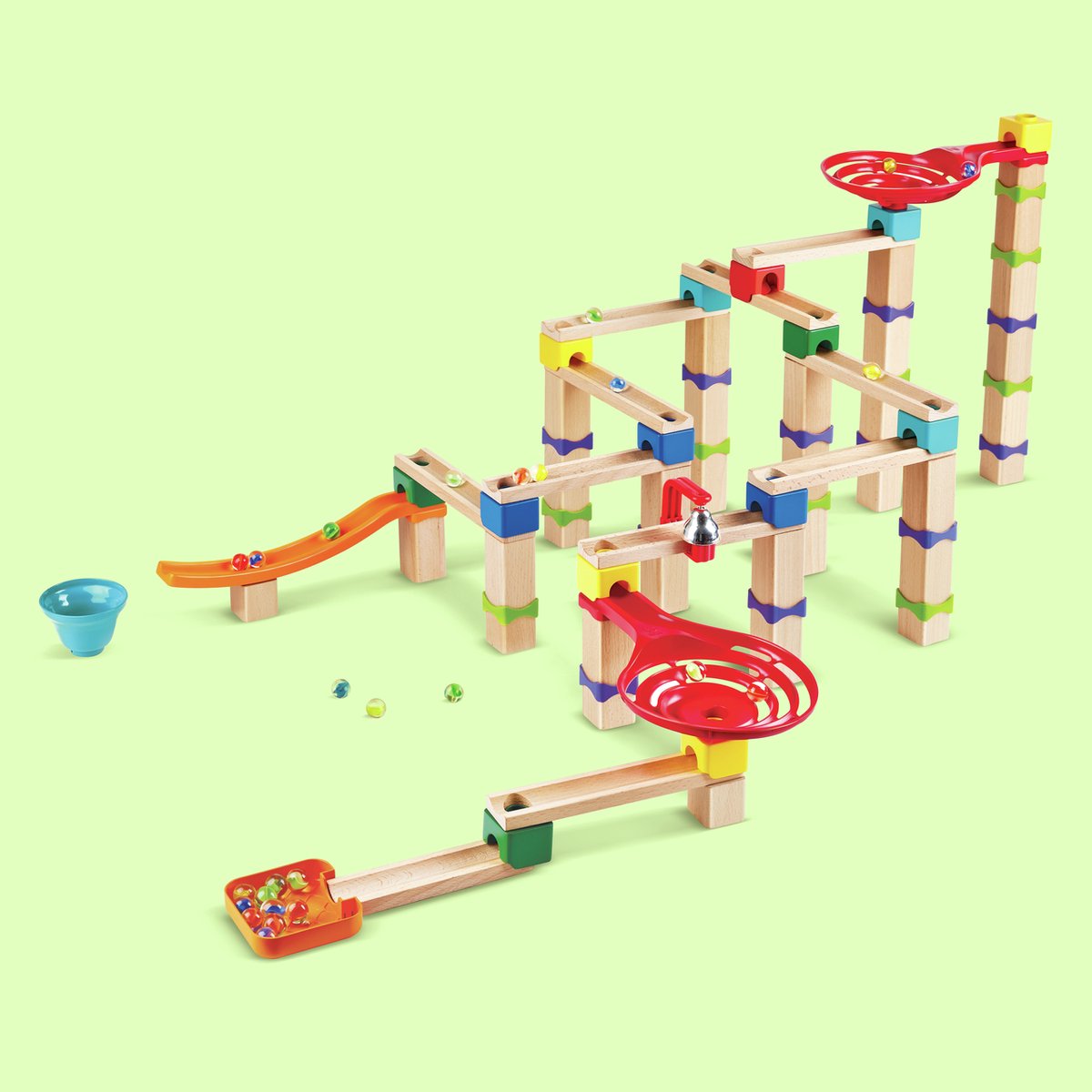 Set binari per biglie in legno Hape - 129 pz.