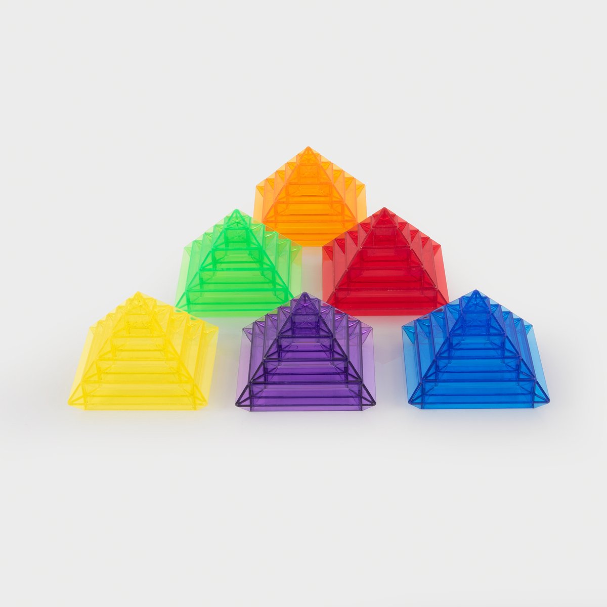 Tickit ® Constructor de pirámides de color transparente - paquete de 30