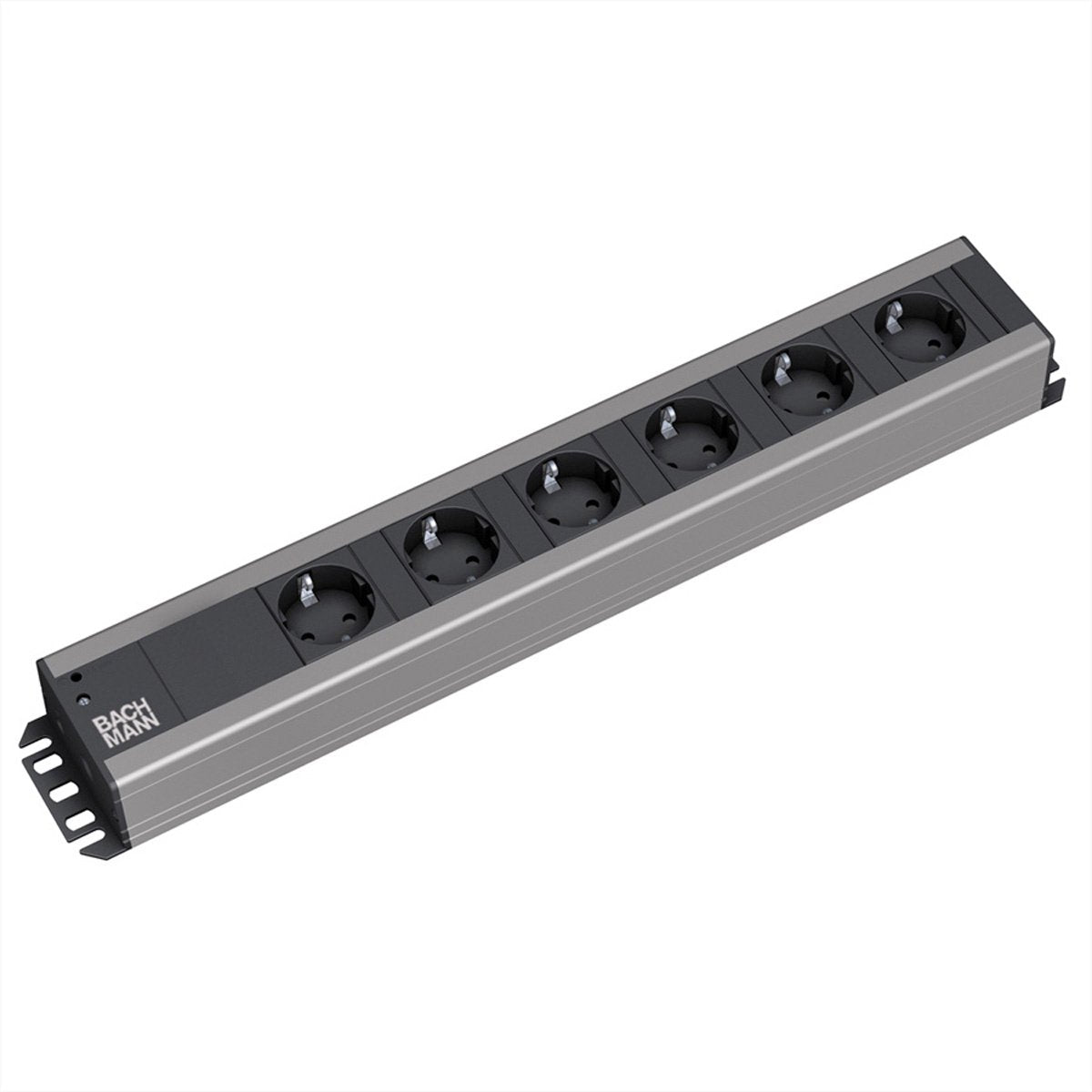 Ciabatta Bachmann 6x contatto di terra, compatibile con rack da 19 pollici, 2 m
