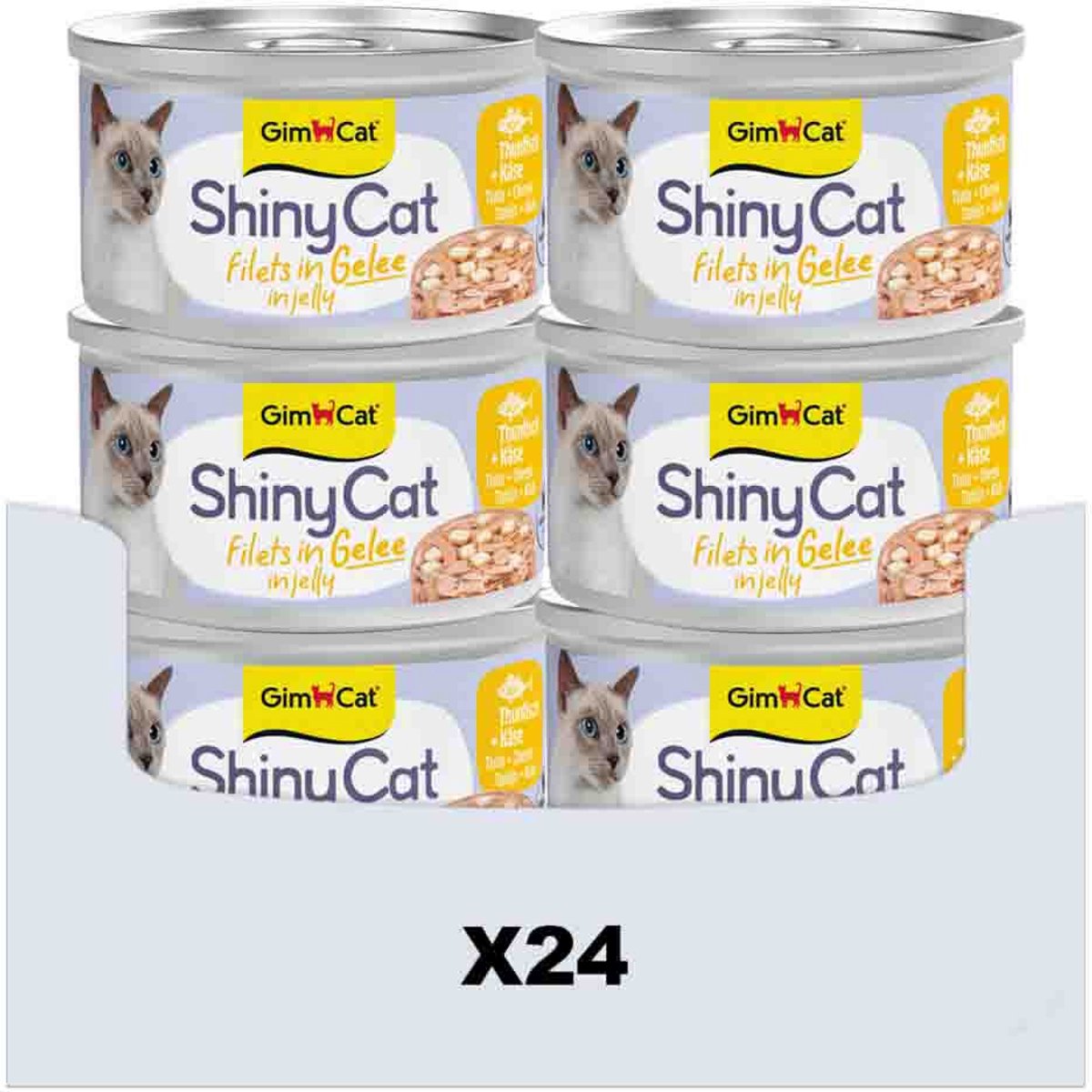 Gimcat 24 x 70 g - filetti di gatto lucente in gelatina di tonno + formaggio