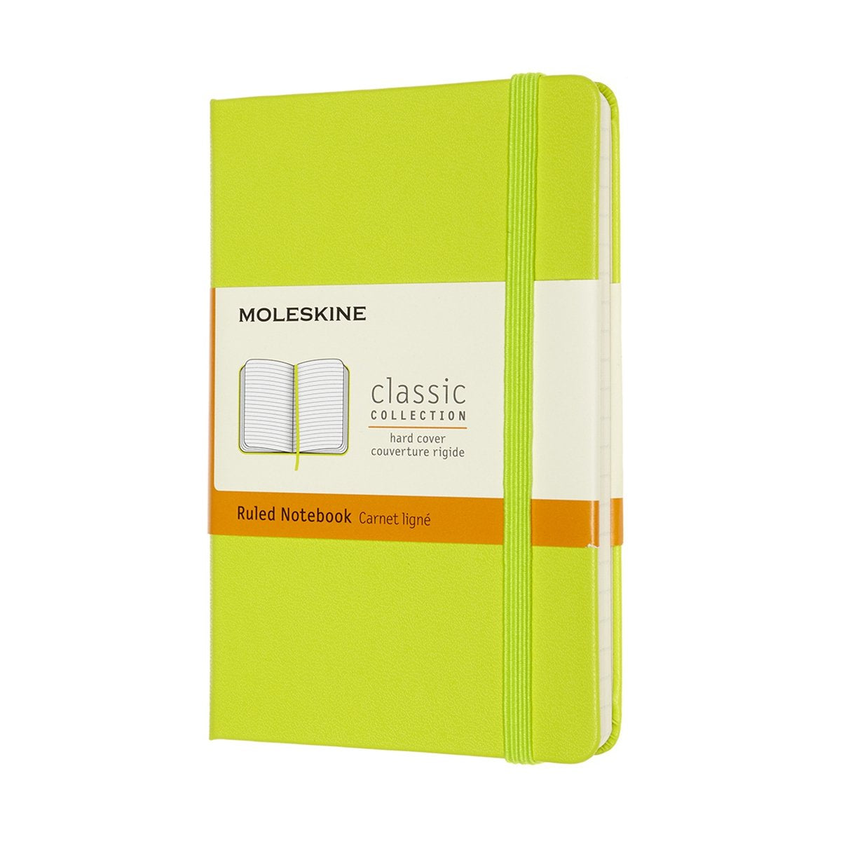 Taccuino classico Moleskine - tascabile - copertina rigida - a righe - verde limone