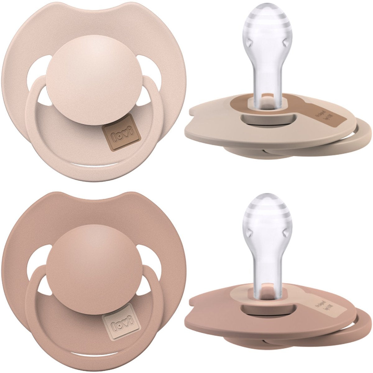 Ciuccio Difrax lovi Dynamic - Prime - da 6 a 18 mesi - beige marrone - 2 pezzi