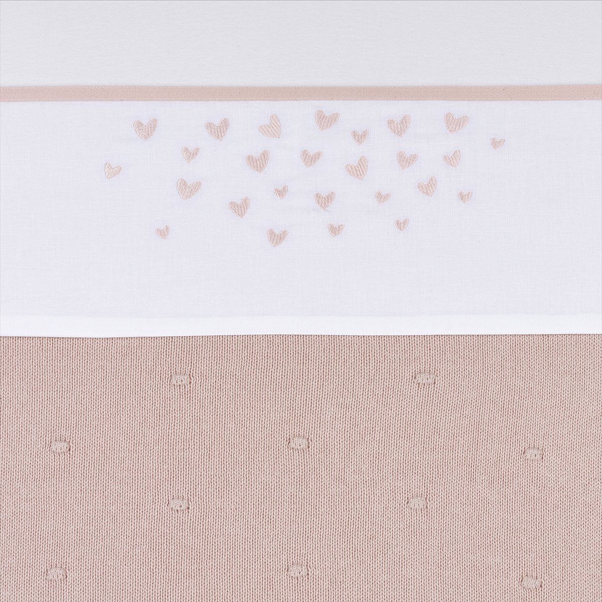 Meyco baby hearts ledikant laken - soft pink - 100x150cm - 0.3 tog