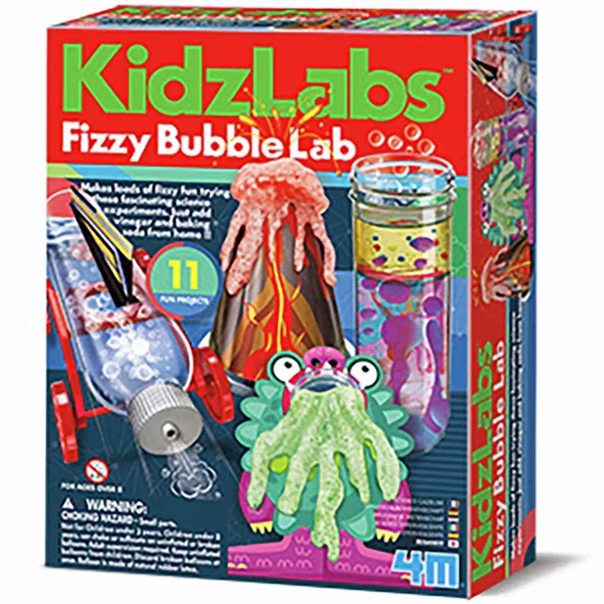 4m ciencia y juegos - tu vibrante laboratorio de burbujas - 11 experimentos - química - kidzlabs - 5+