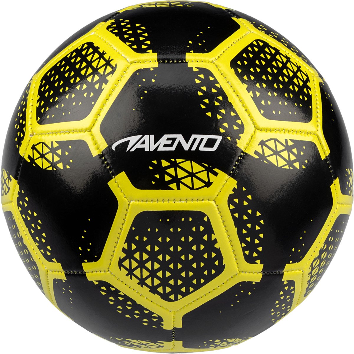 Mini pallone da calcio Avento - power strike - nero giallo - misura 3 - ø ca. 19 cm