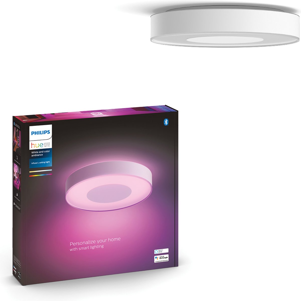 Lámpara de techo Philips hue Infusion - luz blanca y de colores - blanco - 42cm