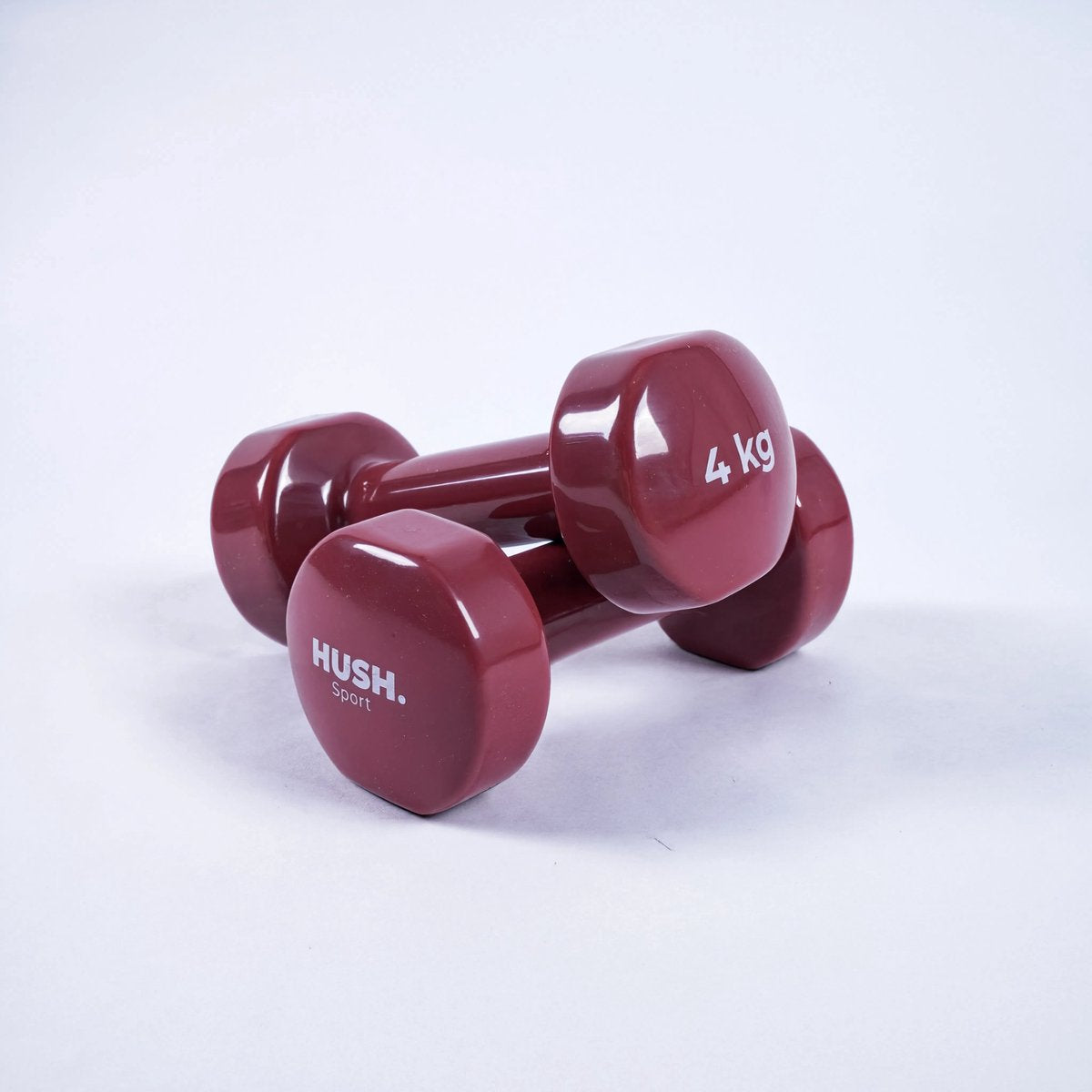 Hush sport - set di manubri 2 x 4 kg rosso marrone - rivestimento in vinile con impugnatura antiscivolo - ghisa - pratico design esagonale - adatto per allenamenti di forza e fitness