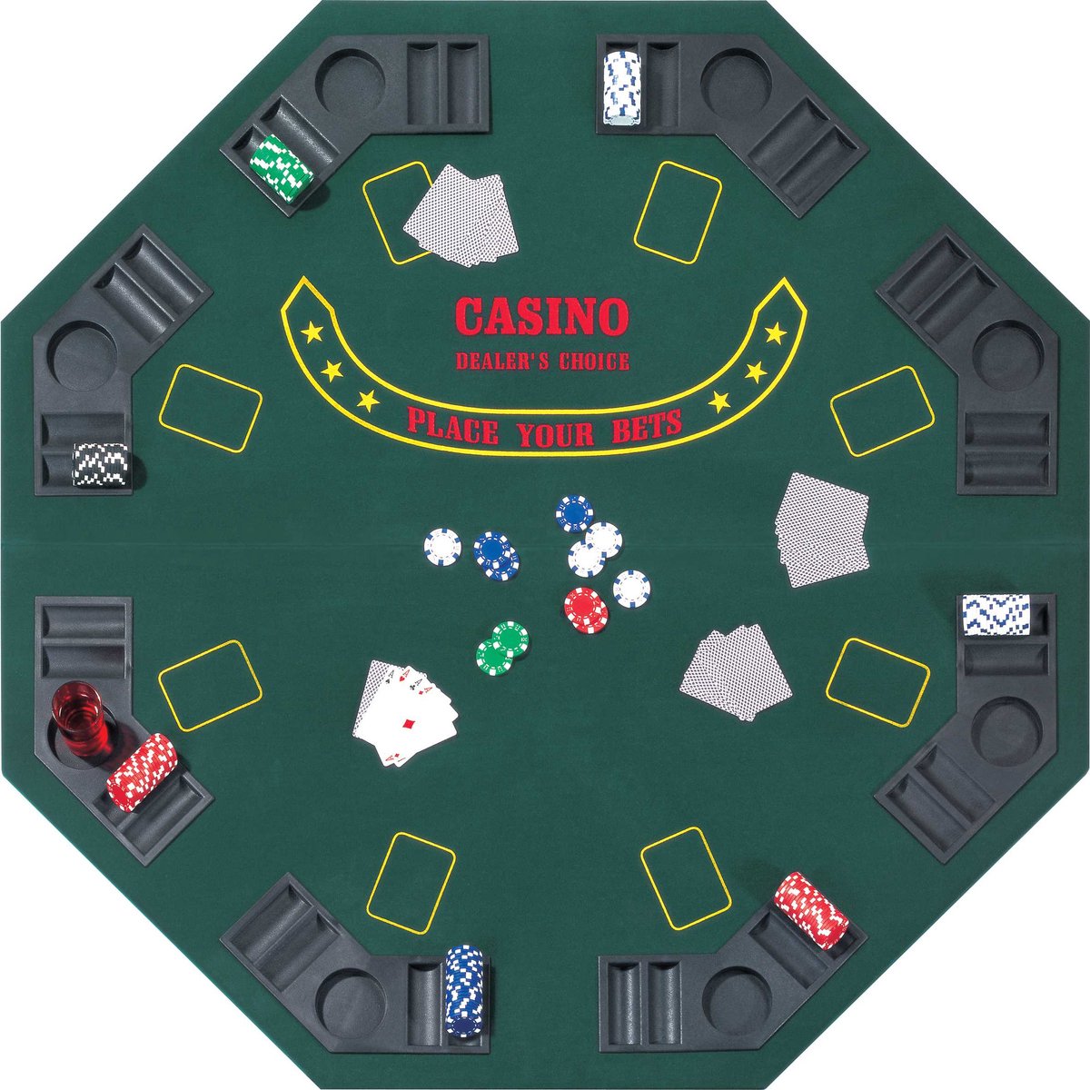 Octángulo plegable superior de póquer de juegos calientes