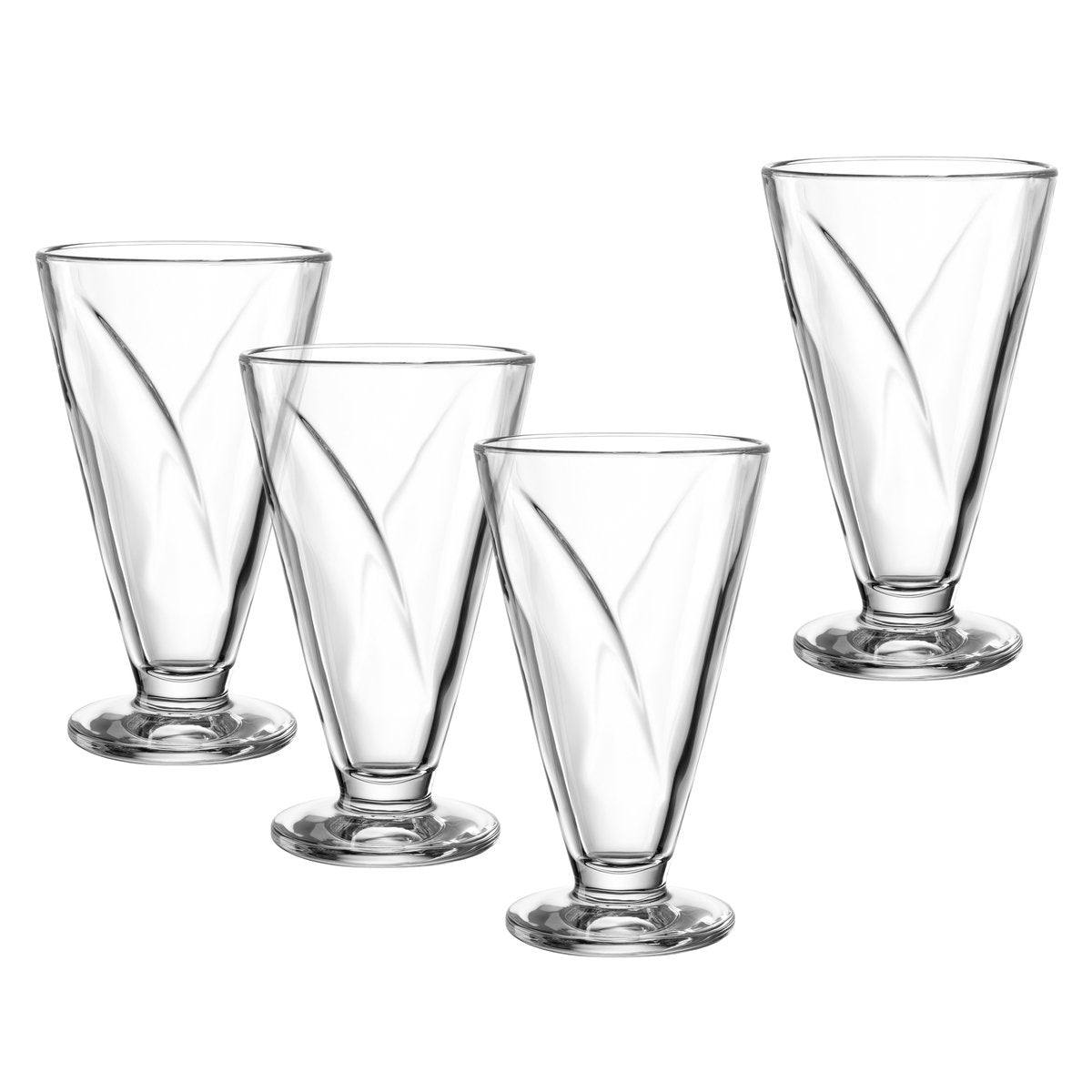 Bol Leonardo cono a pie 360ml - juego 4
