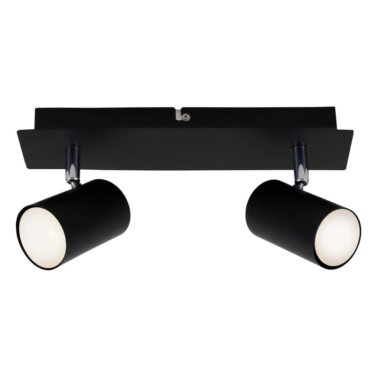 Briloner run - faretto da soffitto - faretti a plafone con 2 luci - ruotabile - lampada da soffitto - gu10 - max. 40 watt - nero