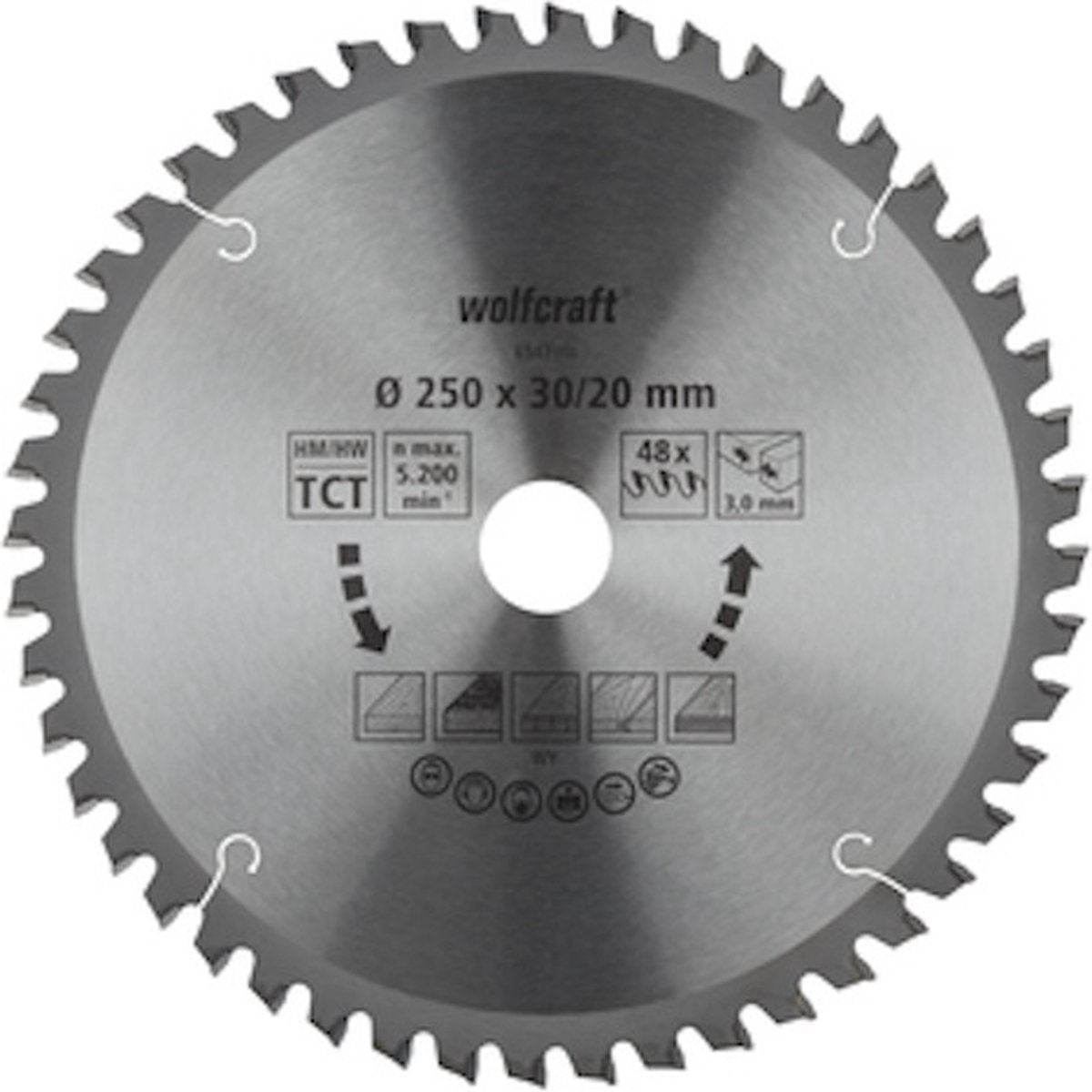 Wolfcraft - lama 254x30mm per troncatrice - 48 denti - troncatrice - serie arancione - 6548000