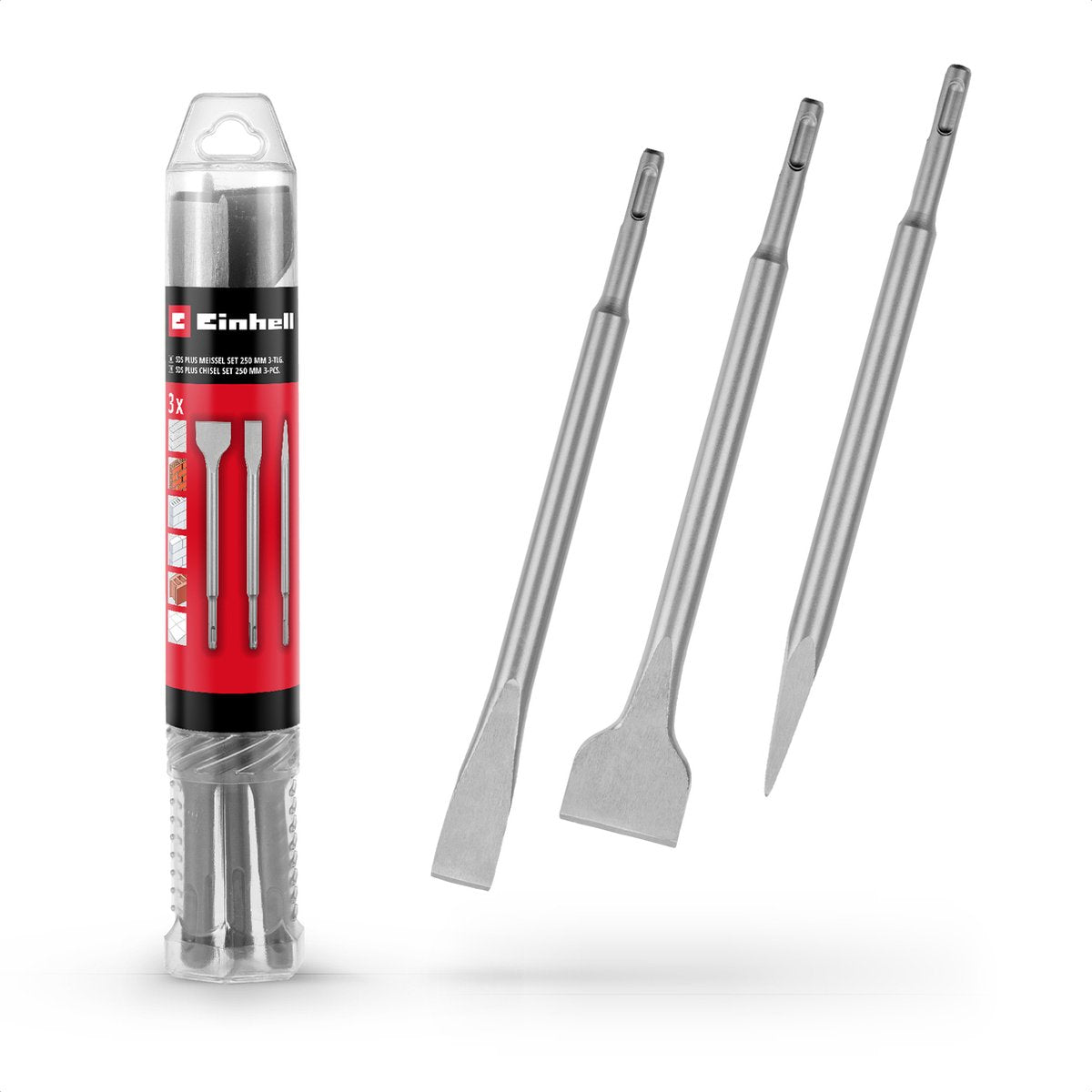 Set scalpelli Einhell - 3 pezzi - 250 mm - sds-plus