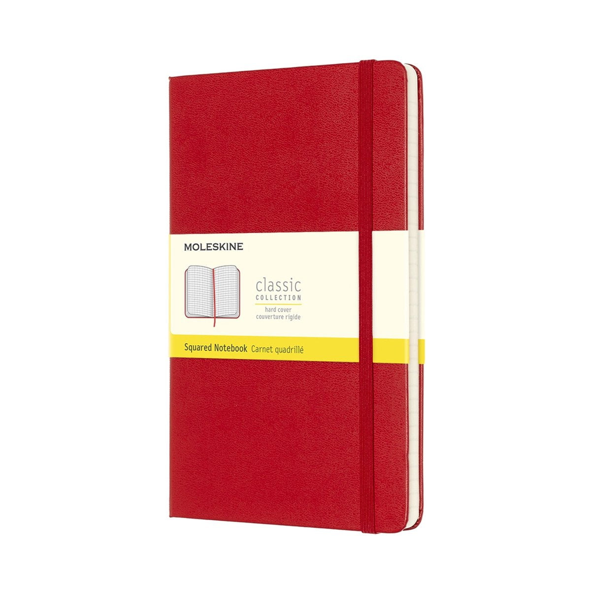 Moleskine classic notitieboek - large - hardcover - geruit - rood