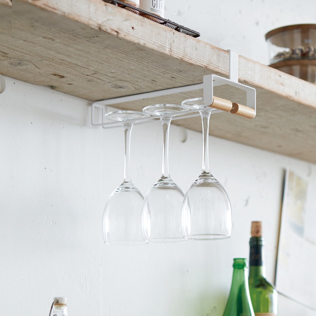 Yamazaki wijnglazenhouder hangend - tosca - wit
