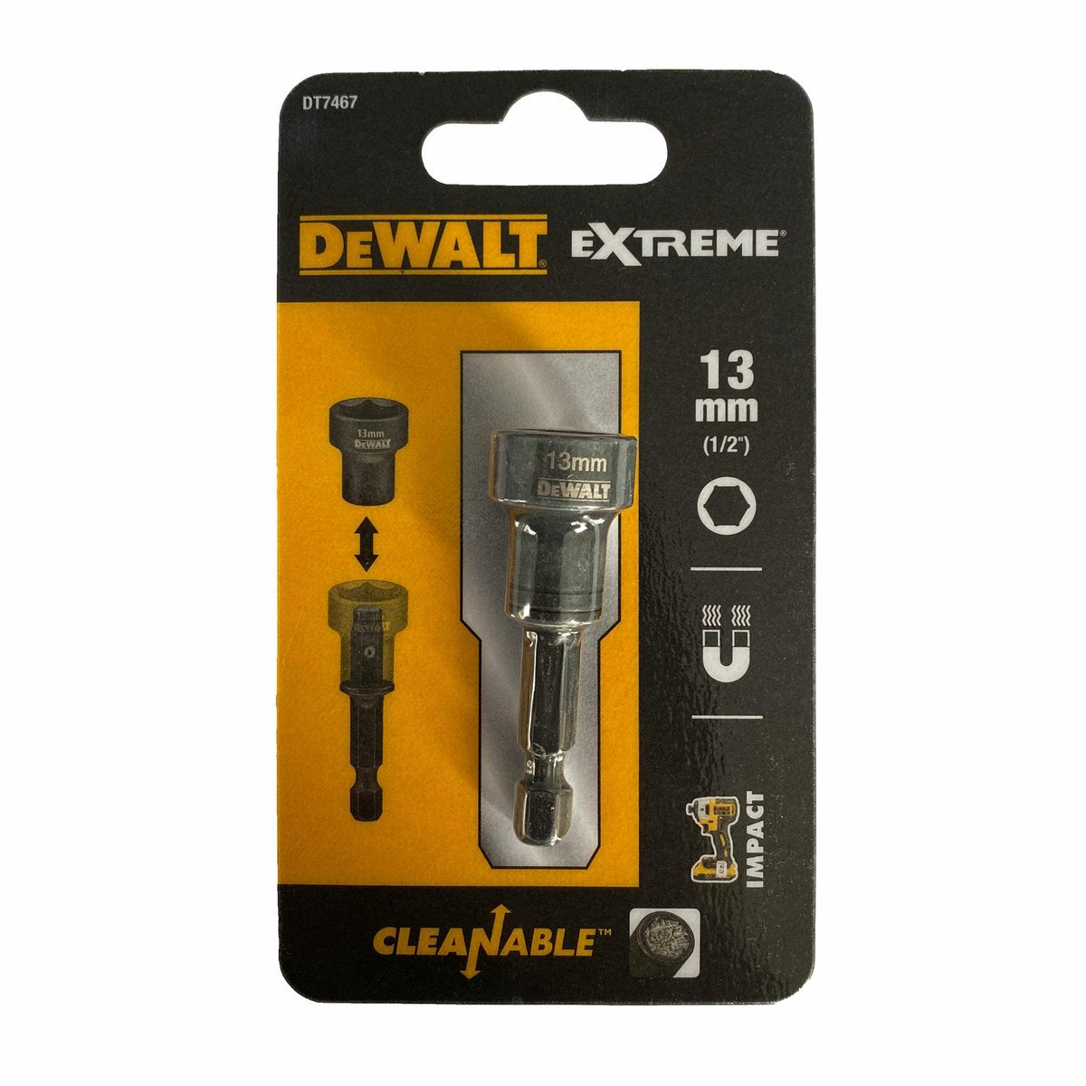 Dewalt dt7467 vaso hexagonal magnético de impacto (limpiable) 13 mm