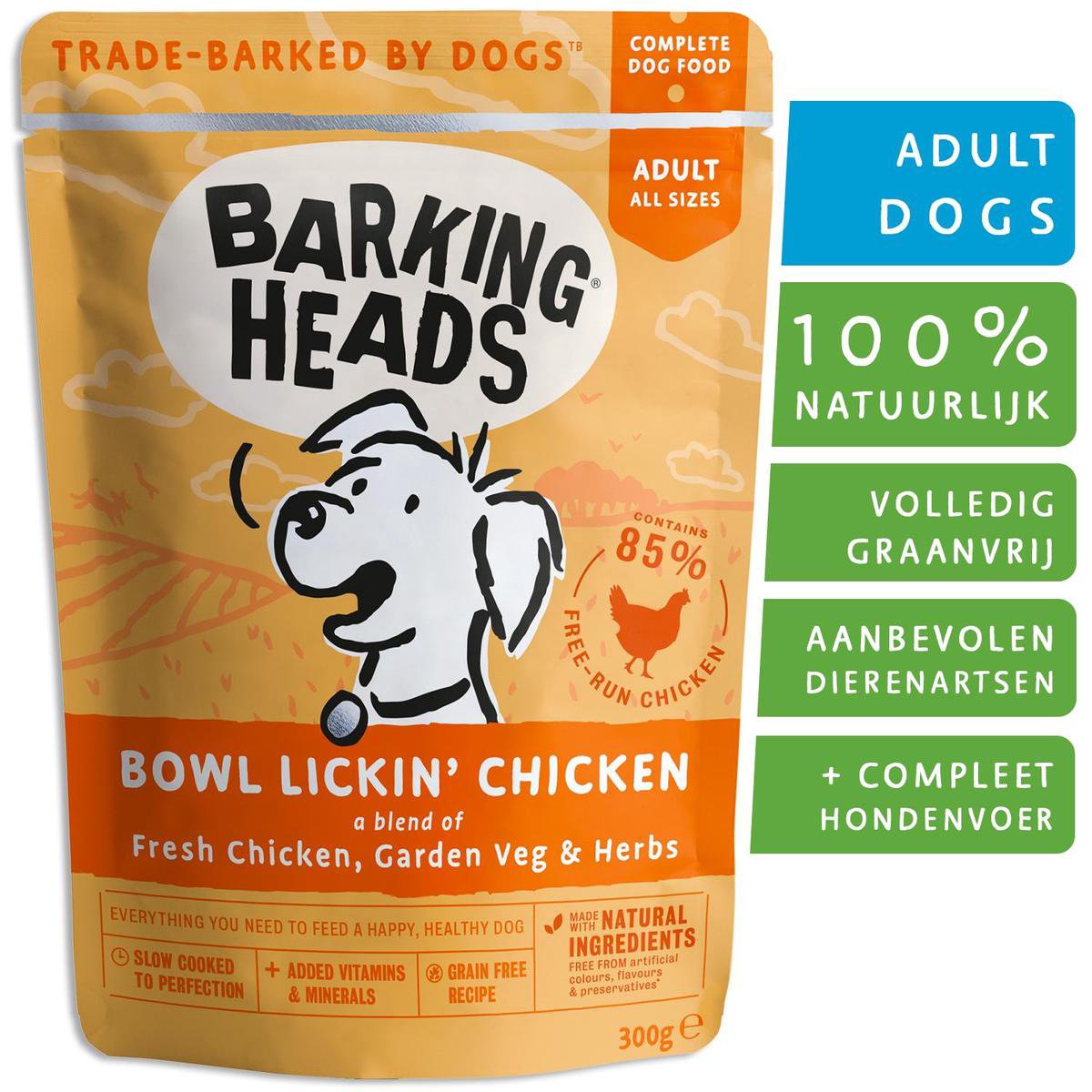 Barking heads bowl lickin' pollo - comida para perros - comida húmeda - orgánica - 10 x 300gr