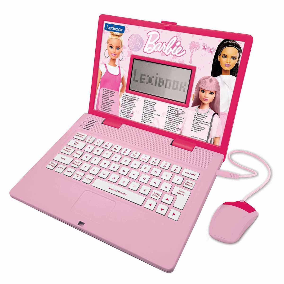 Lexibook barbie laptop educativo bilingue – 124 attività in francese e olandese