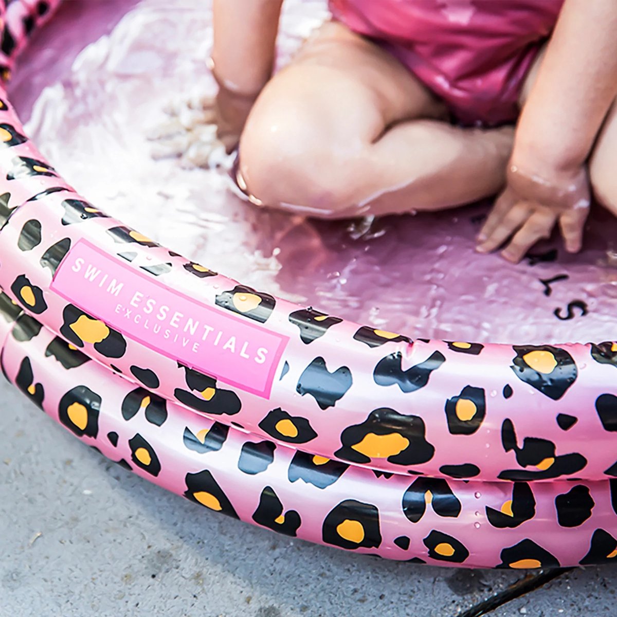 Strisce vibranti | Piscina rosa per bambini Ø 100 cm
