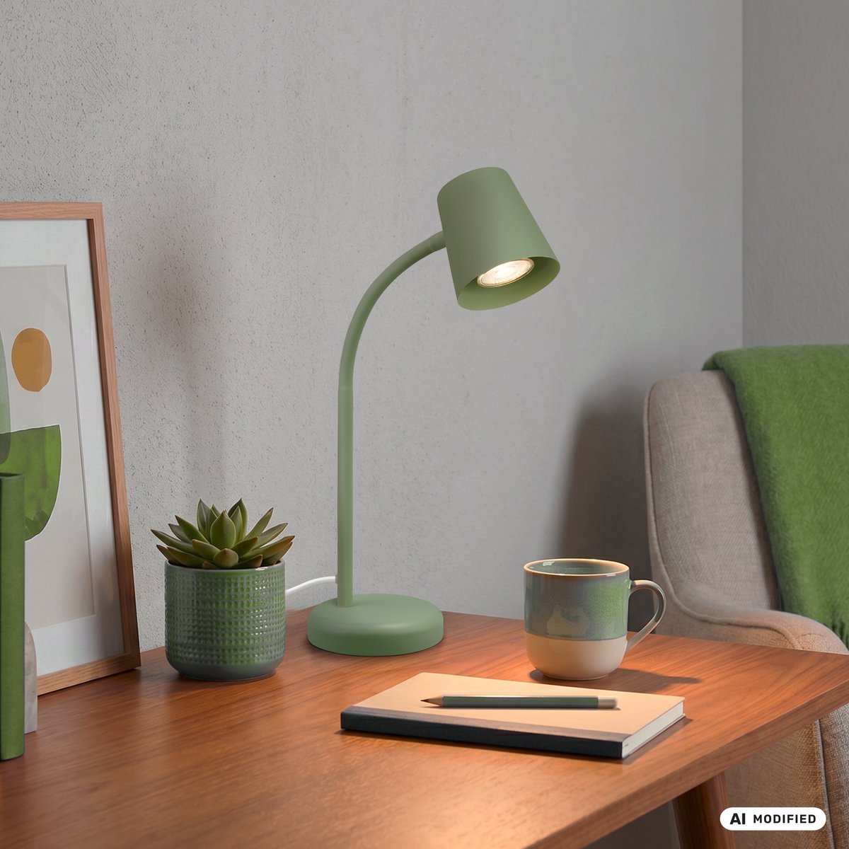 Briloner skriva - lámpara de mesa - lámpara de escritorio - con cable - lámpara de mesa giratoria - excl. gu10 - 13 x 38,5 cm - verde