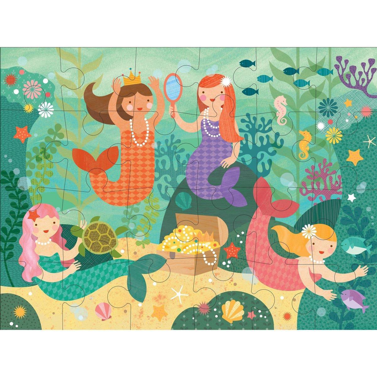 Petit puzzle da pavimento collage - sirene - puzzle in cartone per bambini.