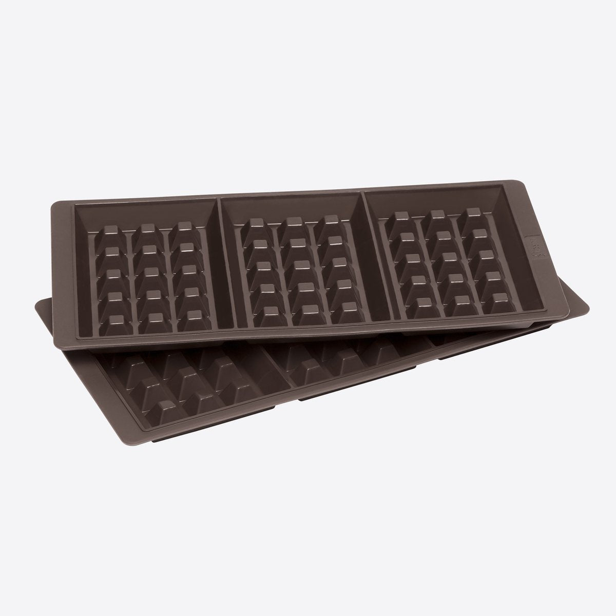 Lurch – flexiform – set di 2 stampi per waffle per 3 waffle – silicone – marrone – 29 x 14,5 cm