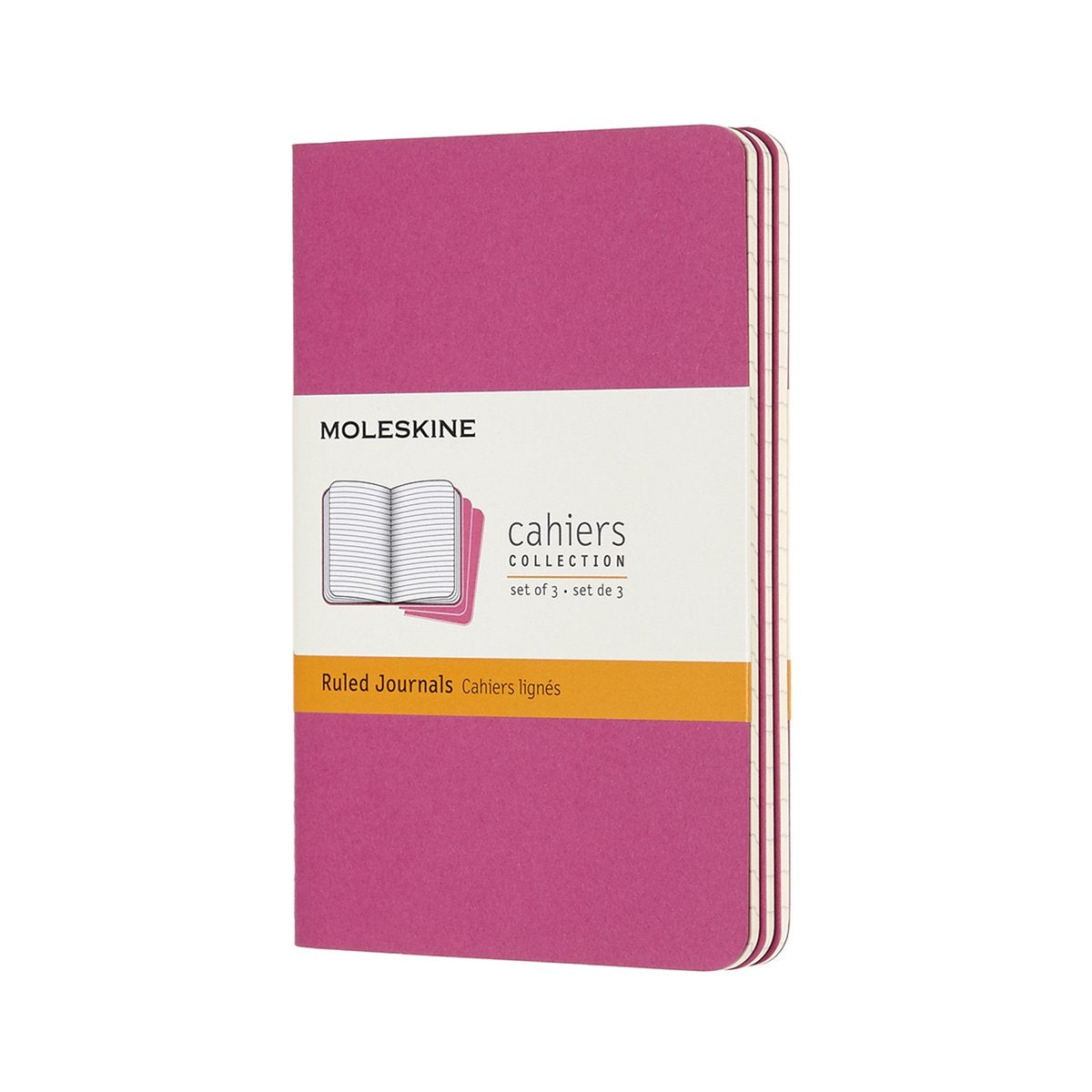 Moleskine cahier journals - pocket - gelinieerd - roze - set van 3