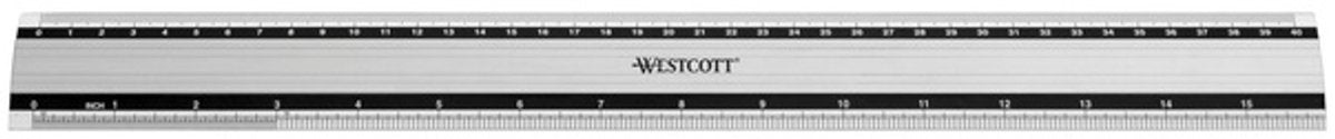Righello Westcott - 40 cm 16 pollici - alluminio - con antiscivolo - ac-e10192