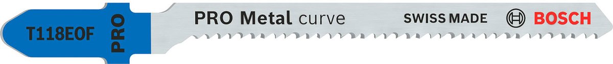 Bosch - lama per seghetto alternativo - t118eof - pro metal curve - 83 mm - per pieghe e curve - 2 pezzi