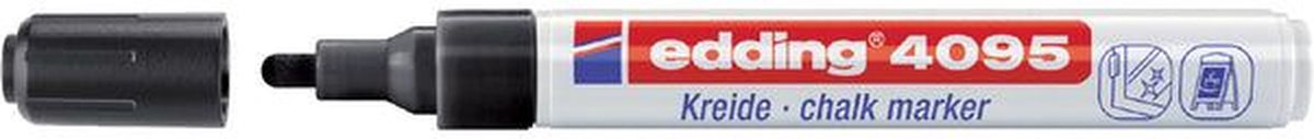 Pennarello a gesso Edding 4095 rotondo nero 2-3 mm | scatola esterna da 10 pezzi | 10 pezzi