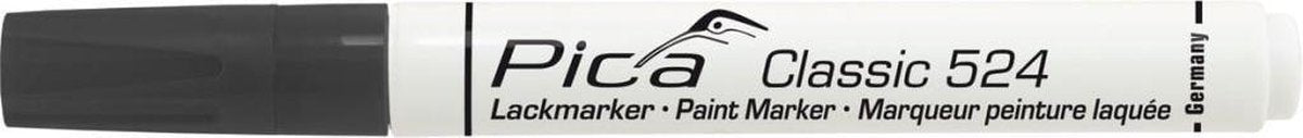 Pica 524 46 pennarello a vernice per industria classica - nero - rotondo 2-4 mm