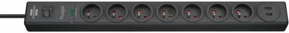 Toma de corriente Brennerstuhl - 7 enchufes con interruptor (2 m)