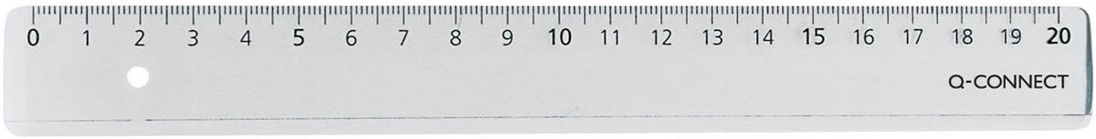 Asta graduata Q-connect, polistirolo trasparente, 20 cm, 20 pezzi