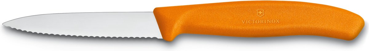Coltello sbucciatore Victorinox 8 cm arancione seghettato