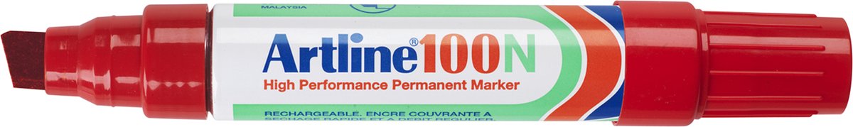Artline 100 pulito - pennarello indelebile - 1 pezzo - larghezza tratto 7,5-12 mm - rosso