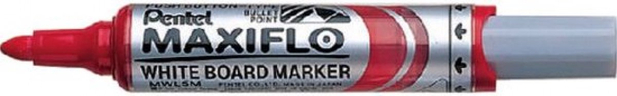 Pentel - pennarello mwl5m maxiflo lavagna rossa 3mm | 12 pezzi