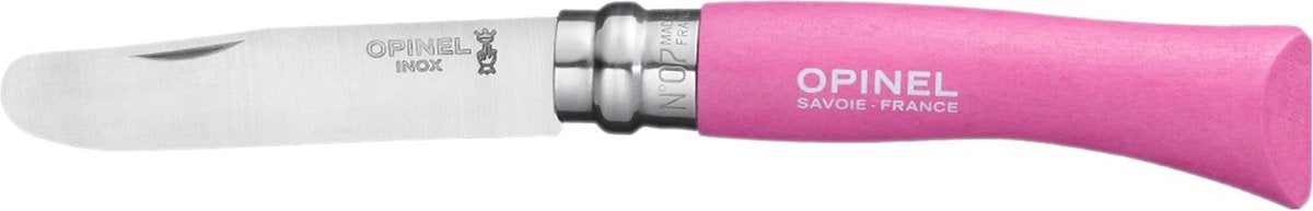 Opinel no. 07 mon premier zakmes - rvs - rond - 170 mm - roze