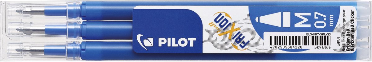 Ricarica per penna roller Pilot frixion bls-fr7 m celeste bl | 12 pezzi