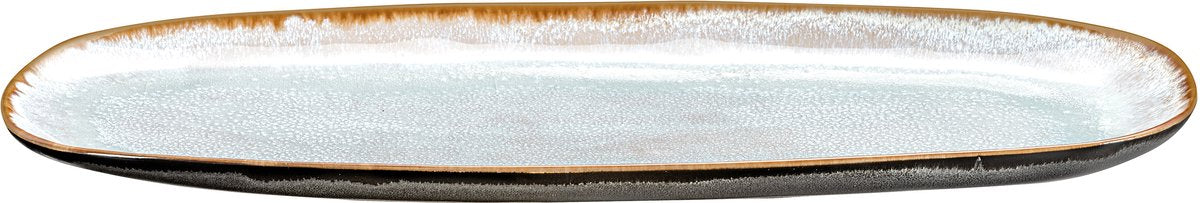 Medard de noblat - shadow aqua - ciotola ovale grande 35,5 x 14 cm - 2 parti - gres