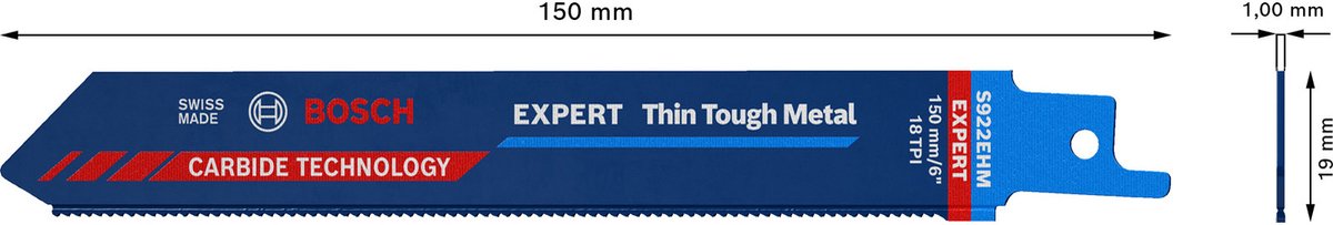 Bosch 2608900360 expert reciprozaagblad s922ehm thin tough metal