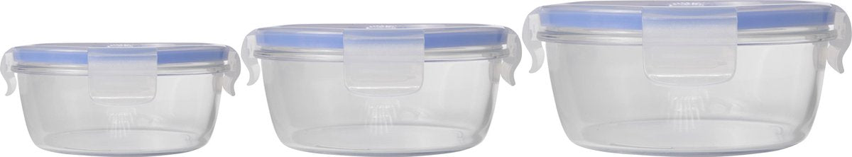 Contenitore Luminarc pure box active ratio - vetro - rotondo - set-3
